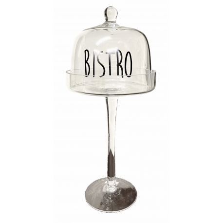 Cloche décorative « Bistro » sur pied – Style vintage
