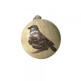 Boule oiseau avec brillants 8 cm