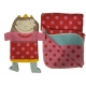 Doudou en flanelle de coton"Poupée" avec plaid