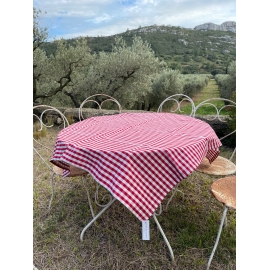 Nappe vichy rouge 120 x 120 cm "Florence"