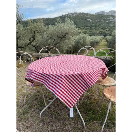 Nappe vichy rouge 120 x 120 cm "Florence"