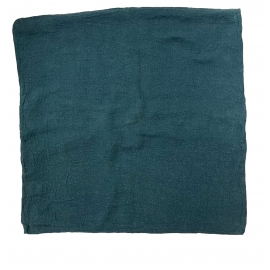 Housse de coussin en lin 50 x 50 cm - "Empreinte" - Bleu légion
