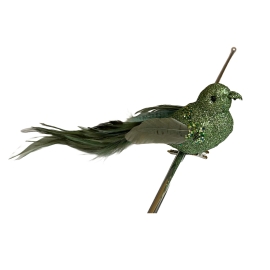 Oiseau à plumes vertes 17 x 5 x 5,5 cm