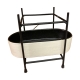 Plat oval 18 cm - Notos - crème et noir