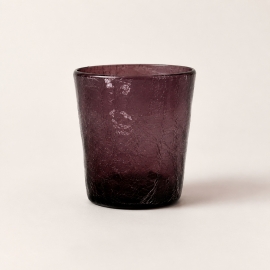 Petit vase en verre craquelé pourpre - 12 cm