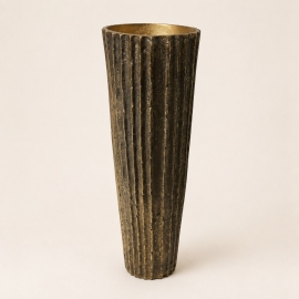 Grand vase Marianna en métal doré patiné – 42 cm