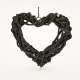 Coeur décoratif en branches de bois brun à suspendre - 21 cm