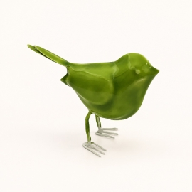 Oiseau décoratif en métal vert Luftikus – 14 × 6 × 10 cm