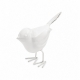 Oiseau décoratif Luftikus en métal blanc brillant 14 cm