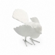 Oiseau décoratif Luftikus en métal blanc brillant 14 cm