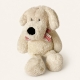 Petit chien décoratif crème – hauteur 30 cm.
