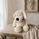 Petit chien décoratif crème – hauteur 30 cm.