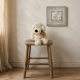 Petit chien décoratif crème – hauteur 30 cm.