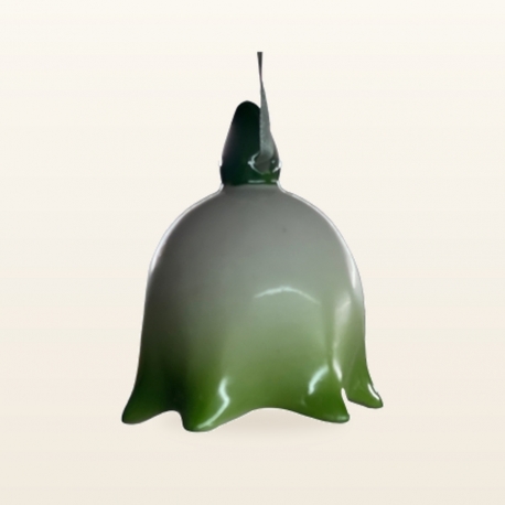 Clochette décorative « Muguet » blanc et vert, hauteur 7,5 cm.