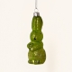  Lièvre décoratif vert en verre à suspendre – H 12 × l 4 cm.