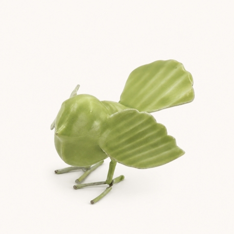 Petit oiseau décoratif Luftikus en métal vert anis 10 cm