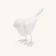 Oiseau décoratif Luftikus en métal blanc brillant 14 cm