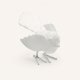 Oiseau décoratif Luftikus en métal blanc brillant 14 cm