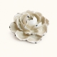 Rose décorative en résine crème patinée diamètre 10 cm