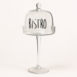 Cloche décorative « Bistro » sur pied – Style vintage