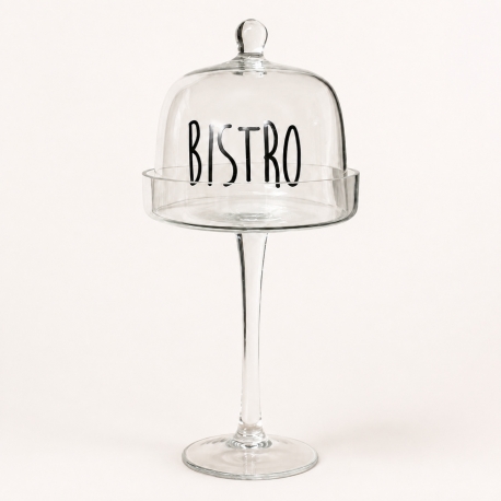 Cloche décorative « Bistro » sur pied – Style vintage