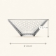 Coupelle Filet La Rochère, diamètre 14 cm et hauteur 5,7 cm.