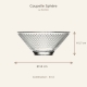diamètre 14 cm, hauteur 5,7 cm et contenance 33 cl