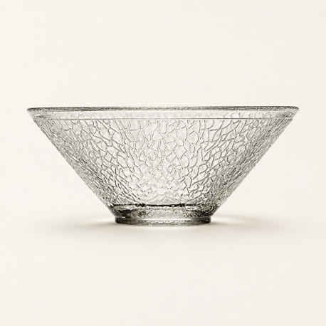 Mini-saladier « Craquelé » La Rochère en verre transparent de 73 cl présenté seul sur fond clair.