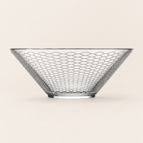 Mini-saladier « Filet » La Rochère en verre transparent de 73 cl présenté seul sur fond clair.