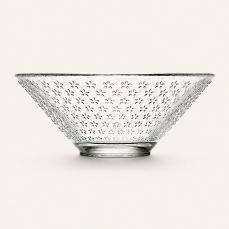 Mini-saladier « Fleur » La Rochère en verre transparent de 73 cl présenté seul sur fond clair.