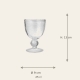Dimensions du verre Agine transparent : hauteur 13 cm, diamètre 9 cm, 25 cl