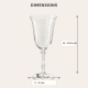 Dimensions du verre à eau gravé, hauteur 21,5 cm et largeur 9 cm