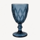 Verre à pied Diamond bleu facetté, hauteur 17 cm