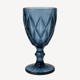 Verre à pied Diamond bleu 17 cm