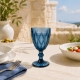 Verre à pied "Diamond" bleu