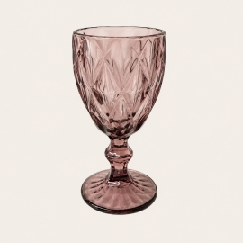 Verre à pied Diamond rose 17 cm
