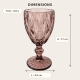 Fiche dimensions et poids du verre à pied Diamond rose