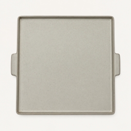 Plat de service carré Notos crème avec poignées – 31 cm