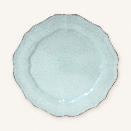  Assiette plate Impressions turquoise, diamètre 29,4 cm.