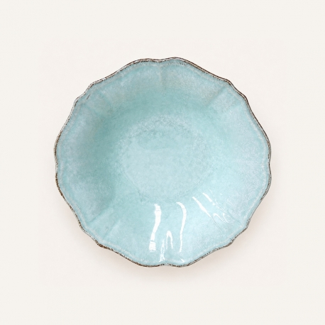 Assiette creuse Impressions turquoise, diamètre 24,1 cm et contenance 52 cl.