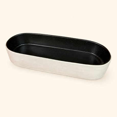Plat ovale profond Nótos noir 25 cm – Costa Nova