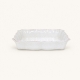 Grand plat à four Impressions blanc en grès fin, 34,5 x 24,9 x 6,9 cm.
