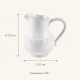 Dimensions du pichet Impressions blanc : hauteur 21,2 cm, largeur 15,1 cm, contenance 1,92 L