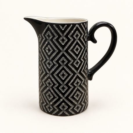 Pot à eau Abella noir et blanc en céramique Lene Bjerre
