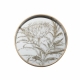 Plateau décoratif rond Lorraine Lene Bjerre, motif chardon et finition or antique, Ø 36 cm.