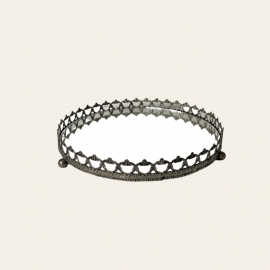 Plateau miroir rond ajouré - Chic Antique