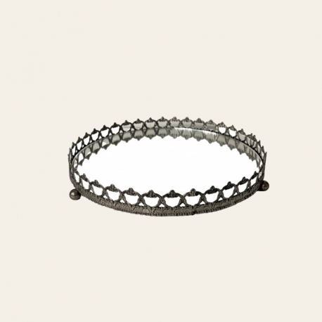 Plateau rond 18 cm en miroir - "Chic Antique"
