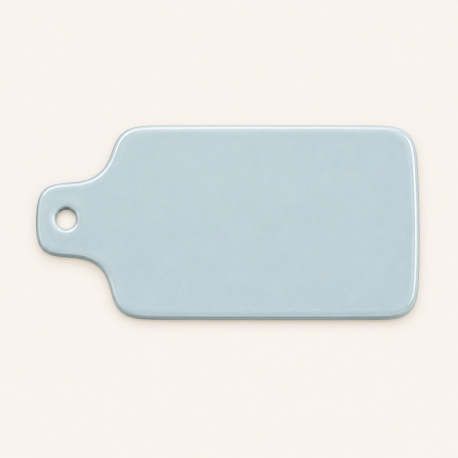 Planche individuelle à fromage bleu pâle Quail avec poignée percée.