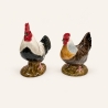 Salière et poivrière Dorking -  Poule et coq - Quail