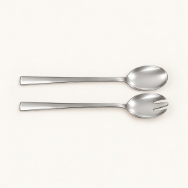 Couverts à salade en acier inox poli - 2 pièces